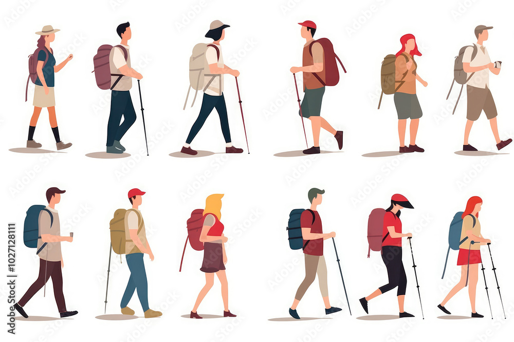Diverse Group of Hikers on Trekking Adventure Diverse Group of Hikers on Trekking Adventure