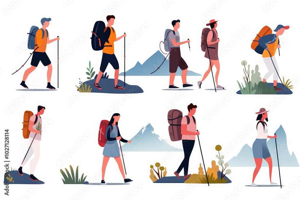 Fototapeta premium Diverse People Enjoying Hiking and Outdoor Adventures