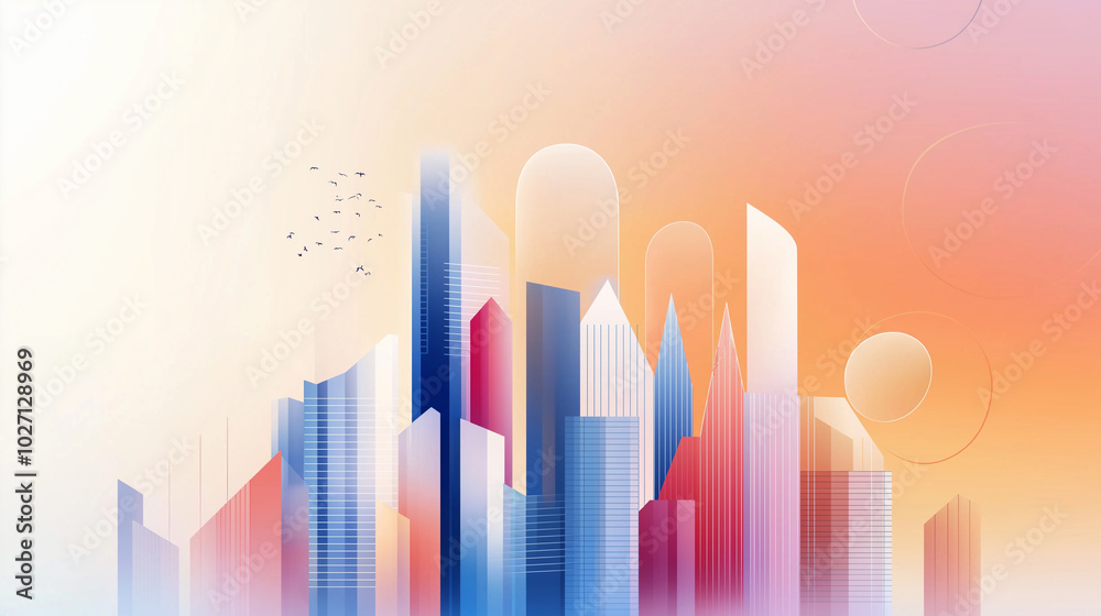 A travel/adventure style representation of a global financial hub, with tall skyscrapers and futuristic fintech innovations shining in the skyline , whimsical illustration cartoon style