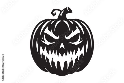 Spooky Halloween Pumpkin Silhouette 14.eps