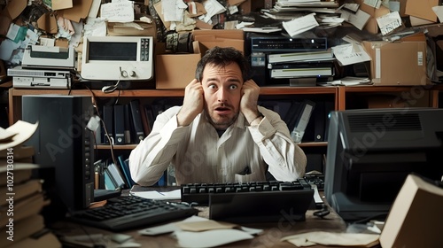 Frustrated Businessman Comb...