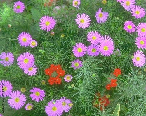 Flowers close view background. Natural flower shape, garden plants