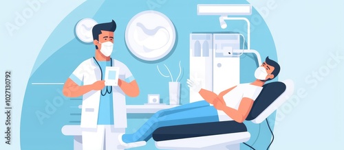Dentist Preparing Patient for Dental Procedure