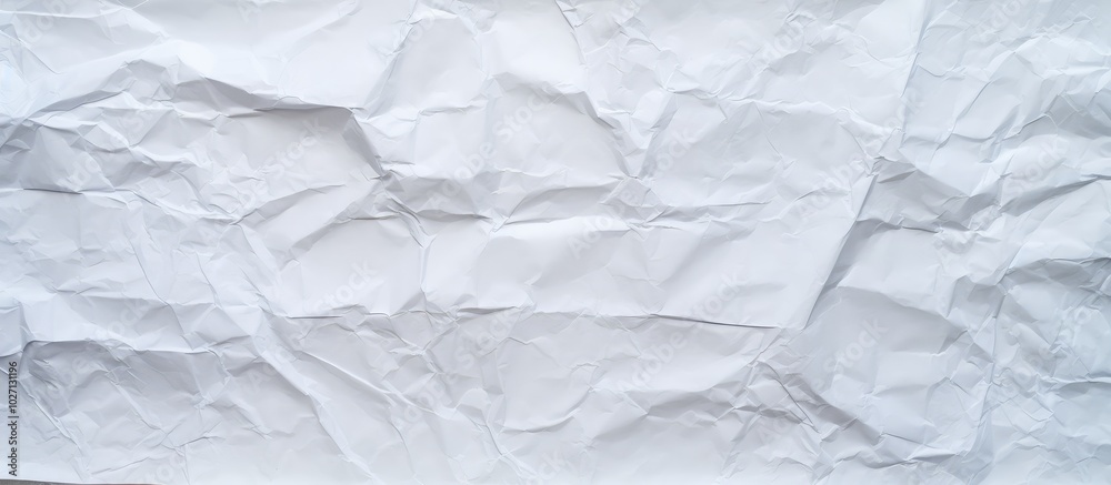 Crumpled White Paper Texture for Background