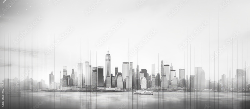 Abstract Monochrome Cityscape with Rainy Effect Abstract Monochrome Cityscape with Rainy Effect