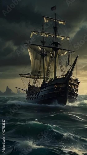 ship in the sea
