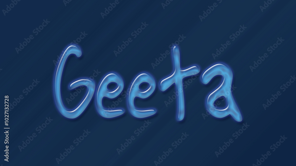 Water bubble 3D text effect of Hindi name Geeta 0n blue background. Water bubble 3D text effect of Hindi name Geeta 0n blue background.