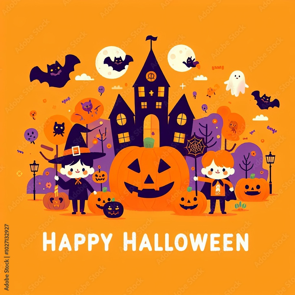 Cute Halloween Illustration for Kids Cute Halloween Illustration for Kids