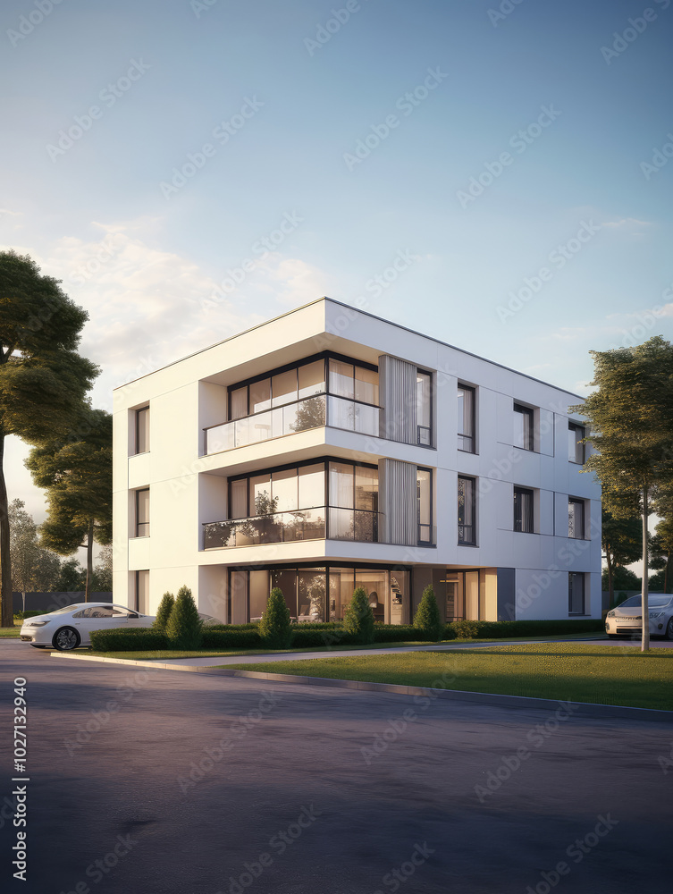 Contemporary Home Design with Evening Ambiance Contemporary Home Design with Evening Ambiance