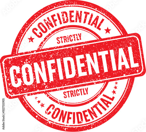 Red grunge confidential stamp template