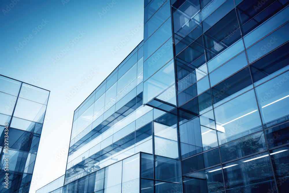 Modern Business Building with Glass Facade Modern Business Building with Glass Facade