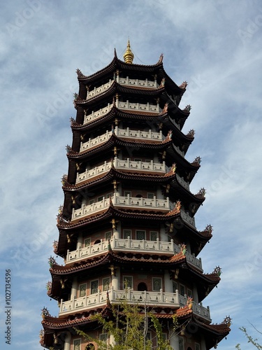 Lingxiao Pagoda at Huiju Temple, Kunshan, Suzhou, China photo