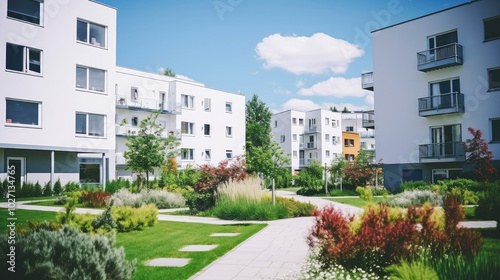 Wallpaper Mural Modern Apartment Buildings with Lush Green Landscaping Torontodigital.ca