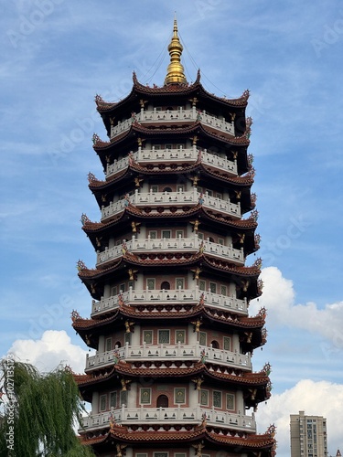 Lingxiao Pagoda at Huiju Temple, Kunshan, Suzhou, China photo