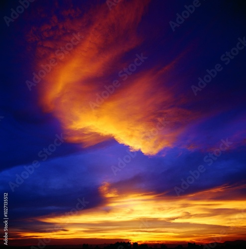 Clouds and sky background. Natural atmosphere