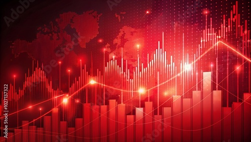 Red abstract trading background with downward graph lines, representing market decline and stock loss.