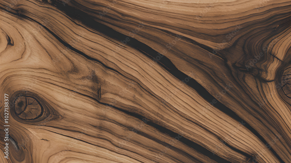 Elegant Walnut Wood Grain Background for Design Projects