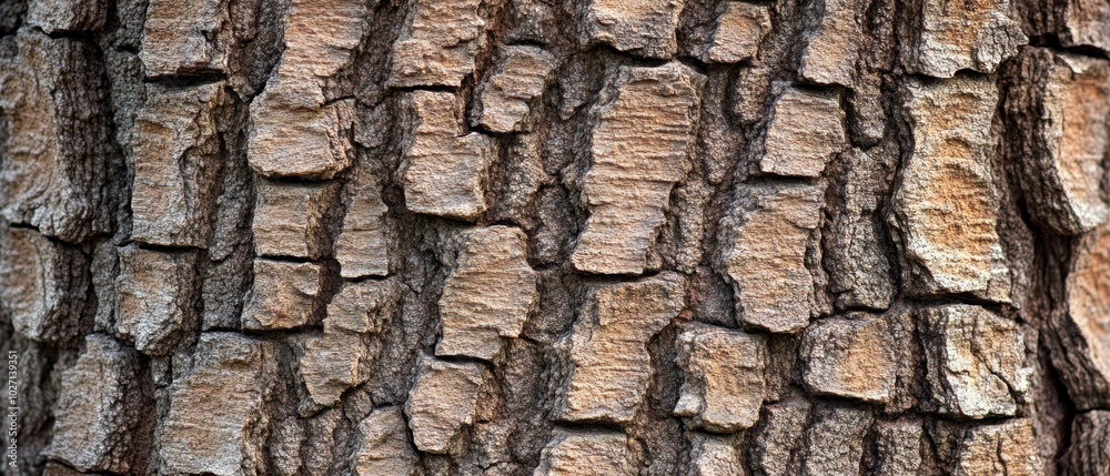 Detailed View of Ancient Tree Bark Texture
