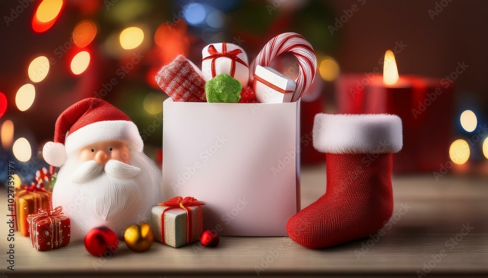 Fototapeta premium santa claus with christmas gifts