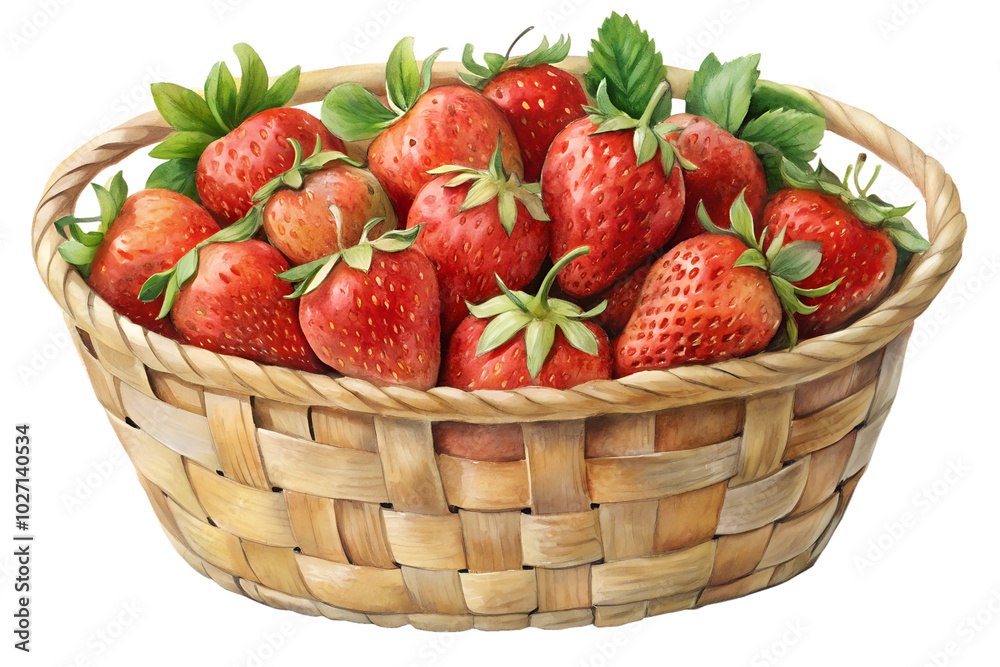 Watercolor hand drawn Lots of strawberry on white background Watercolor hand drawn Lots of strawberry on white background