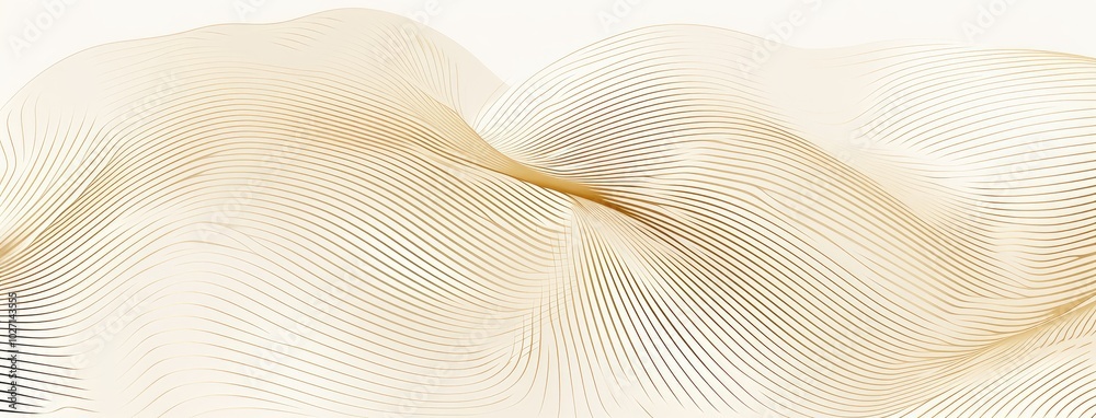 Golden Wave Lines on a Soft Background Golden Wave Lines on a Soft Background