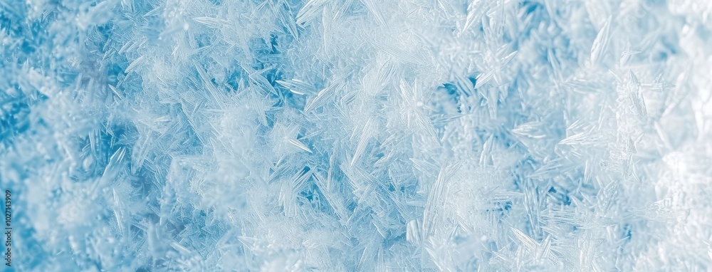 Close-Up of Blue Snowflake Crystals Pattern