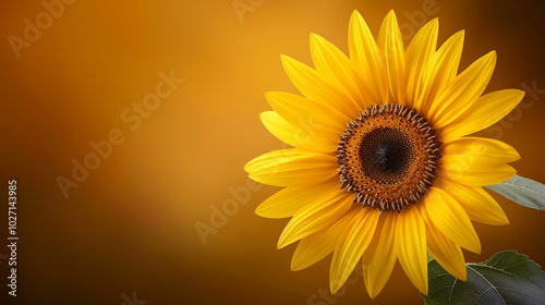 Beautiful closeup of a vibrant yellow sunflower in full bloom, capturing the essence of summer nature