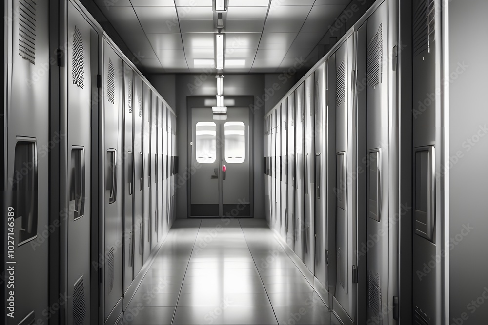 Naklejka premium ia generated. corridor in a building