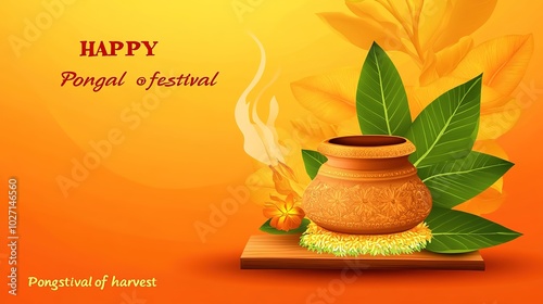 Happy pongal Festival celebrates cartoon illustrations,generated with AI.