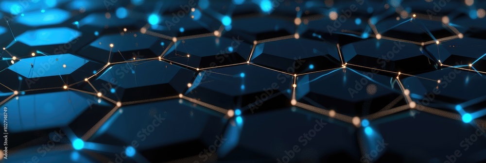 Futuristic Digital Network Hexagonal Connectivity Futuristic Digital Network Hexagonal Connectivity