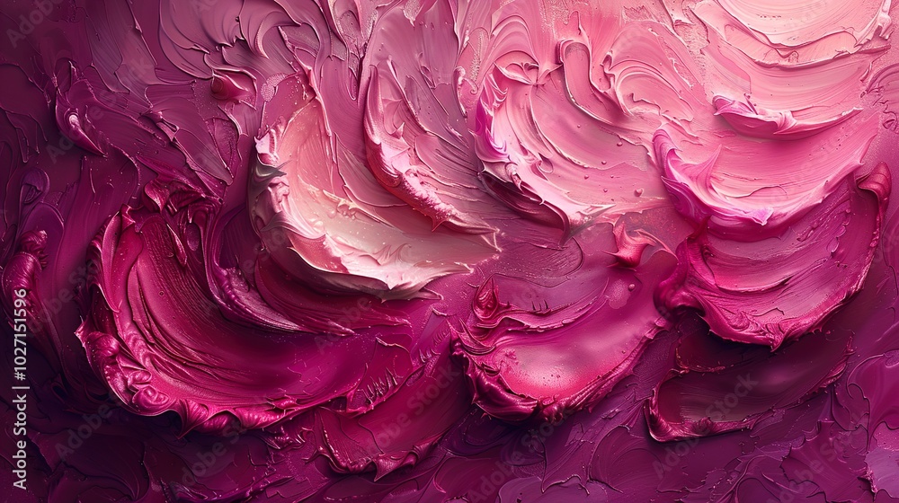 Abstract Swirls in Pink and Purple Oil Painting Abstract Swirls in Pink and Purple Oil Painting