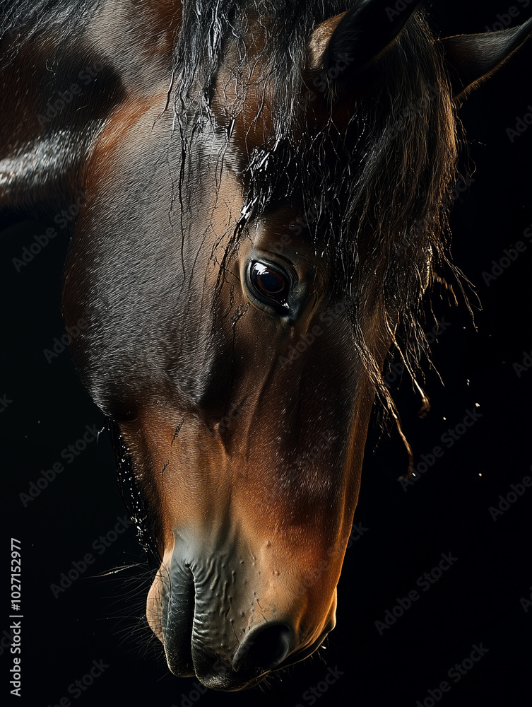 Naklejka premium horse running in the desert
