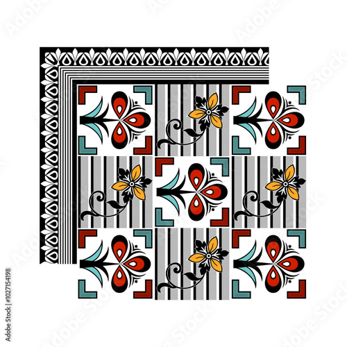 bedsheet design digital art use hand work and digital printing