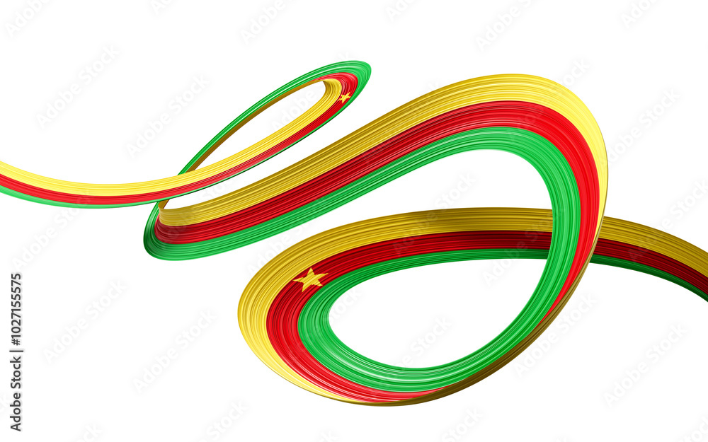 3d Flag Of Cameroon 3d Wavy Shiny Cameroon Ribbon Isolated On White Background, 3d illustration
3d Flag Of Cameroon 3d Wavy Shiny Cameroon Ribbon Isolated On White Background, 3d illustration
