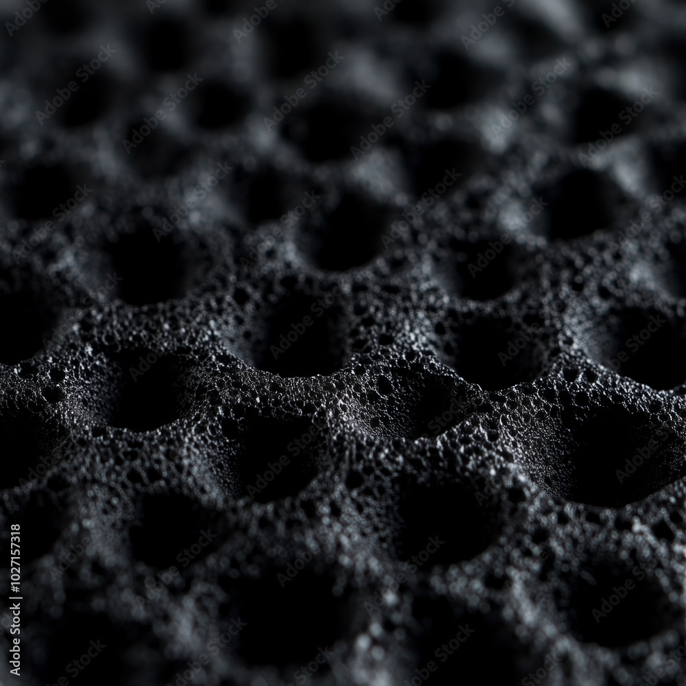 Black sponge, on black background Black sponge, on black background