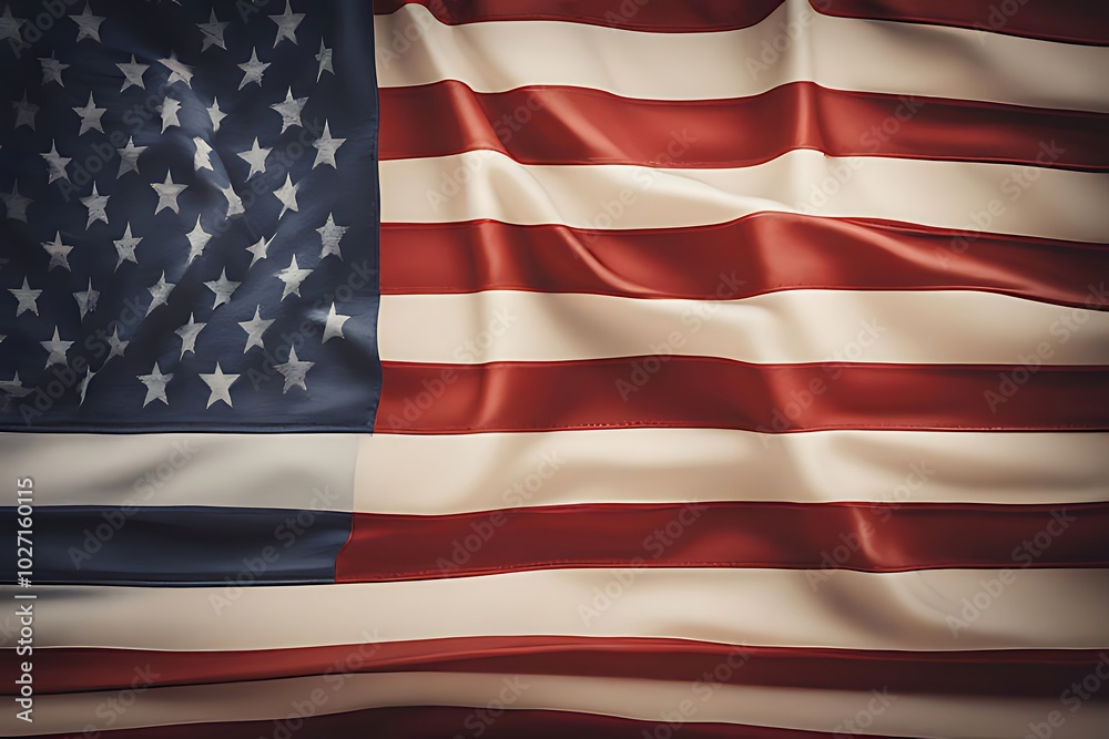 Obraz premium Flowing texture of the American flag in vibrant colors