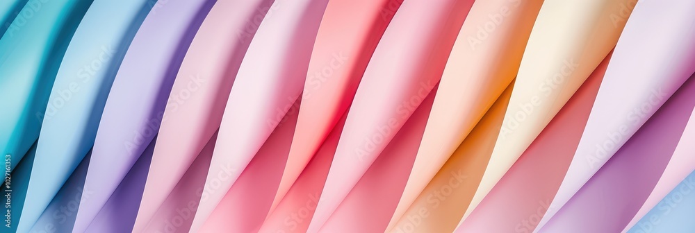 Vibrant Paper Waves in Pastel Color Spectrum Vibrant Paper Waves in Pastel Color Spectrum