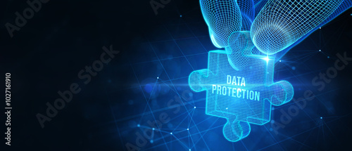 Cyber security data protection business technology privacy concept. 3d illustration