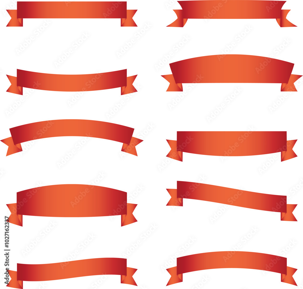 Red Gradient Ribbons Abstract Design for Graphics and Decorations Red Gradient Ribbons Abstract Design for Graphics and Decorations
