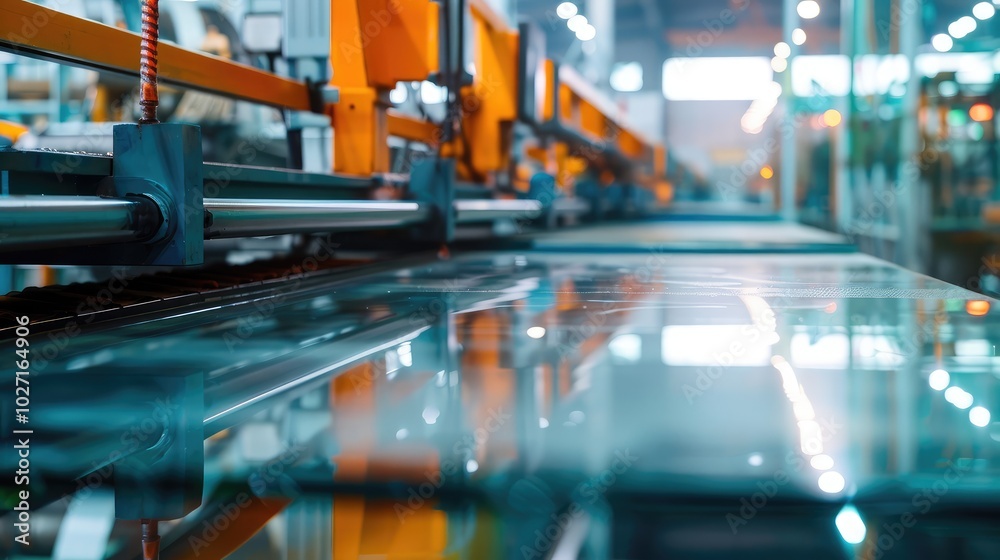 High-Tech Glass Manufacturing Line in Action High-Tech Glass Manufacturing Line in Action