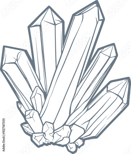 Crystal drawing clipart design illustration