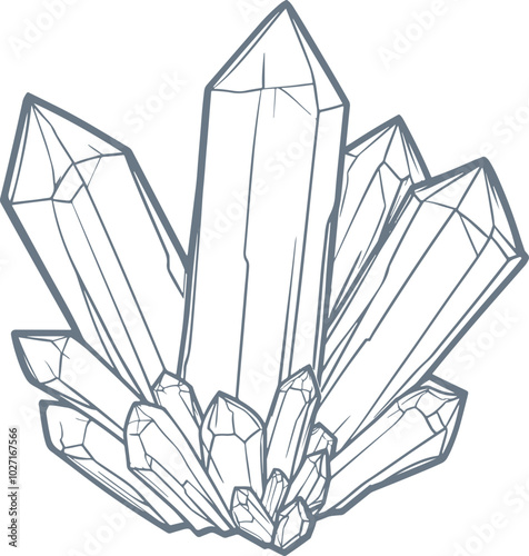 Crystal drawing clipart design illustration