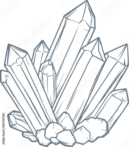 Crystal drawing clipart design illustration