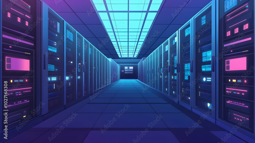 Fototapeta premium Server room icon web hosting, cloud storage, and blockch.jpg