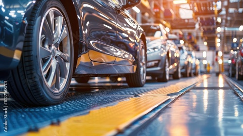 Modern Car Assembly Line at Factory