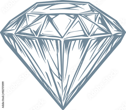 Brilliant Diamond Stone Illustration - High-Quality Gemstone Design