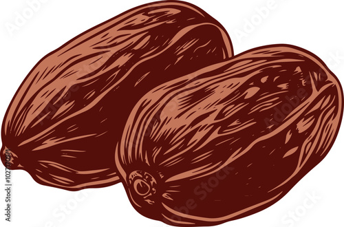 Dried dates clipart design illustration