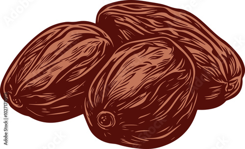 Dried dates clipart design illustration