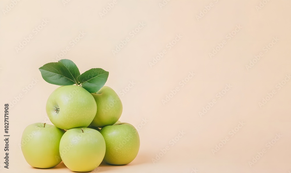 Pile of delicious ripe green apples, Generative AI Pile of delicious ripe green apples, Generative AI