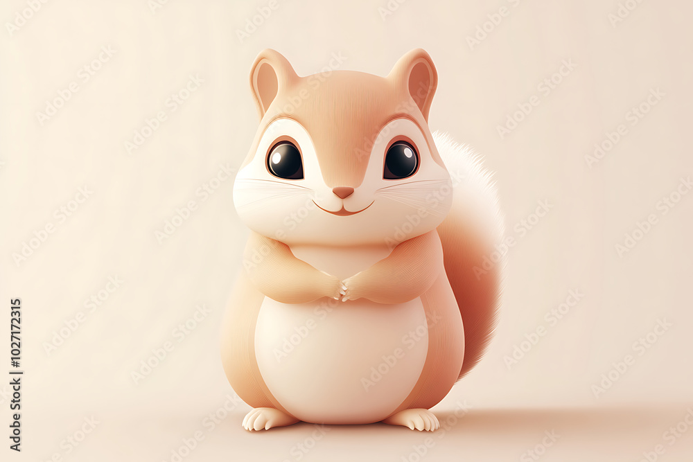 A cute, cartoon-style squirrel with a friendly expression and fluffy tail. A cute, cartoon-style squirrel with a friendly expression and fluffy tail.